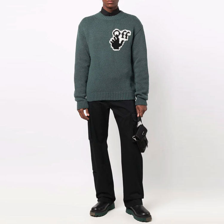 Men's Off-White FW21 Solid Color Cargo Casual Long Pants/Trousers Loose Fit Black OMCF029F21FAB0011000
