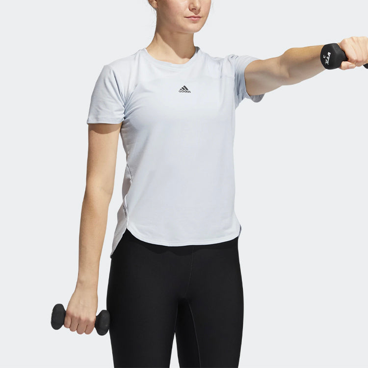 (WMNS) adidas Aeroready Tee Training Sports Short Sleeve Light Blue T-Shirt GQ9433