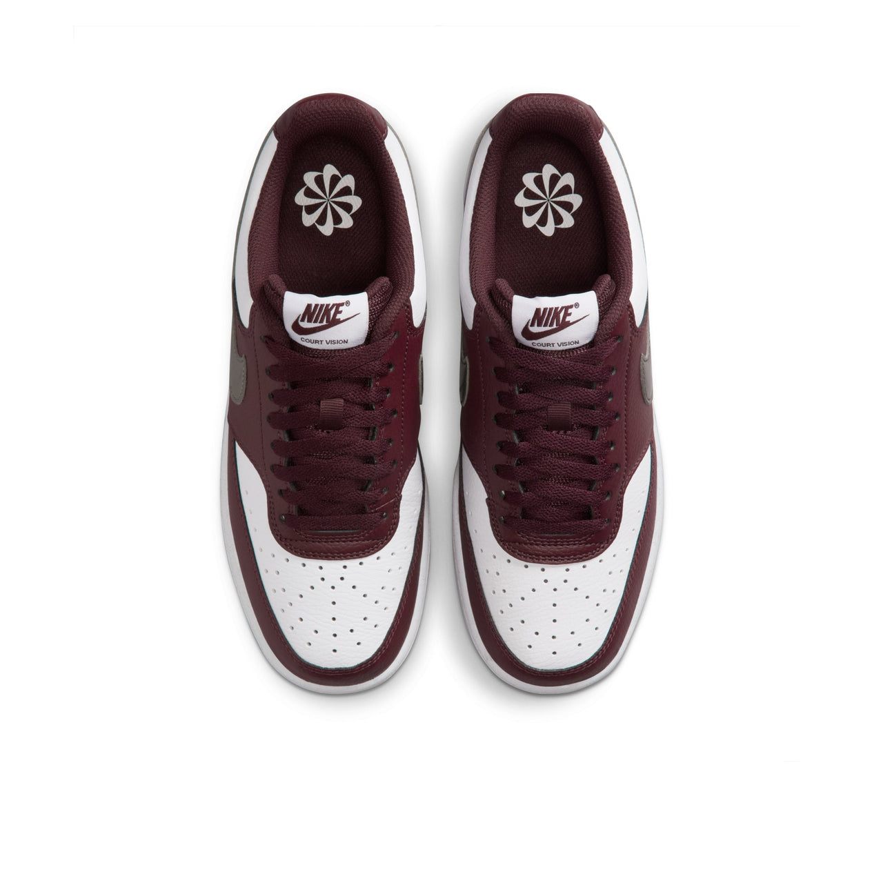 (WMNS) Nike Court Vision Low 'White Metallic Pewter Burgundy'  IM7647-100