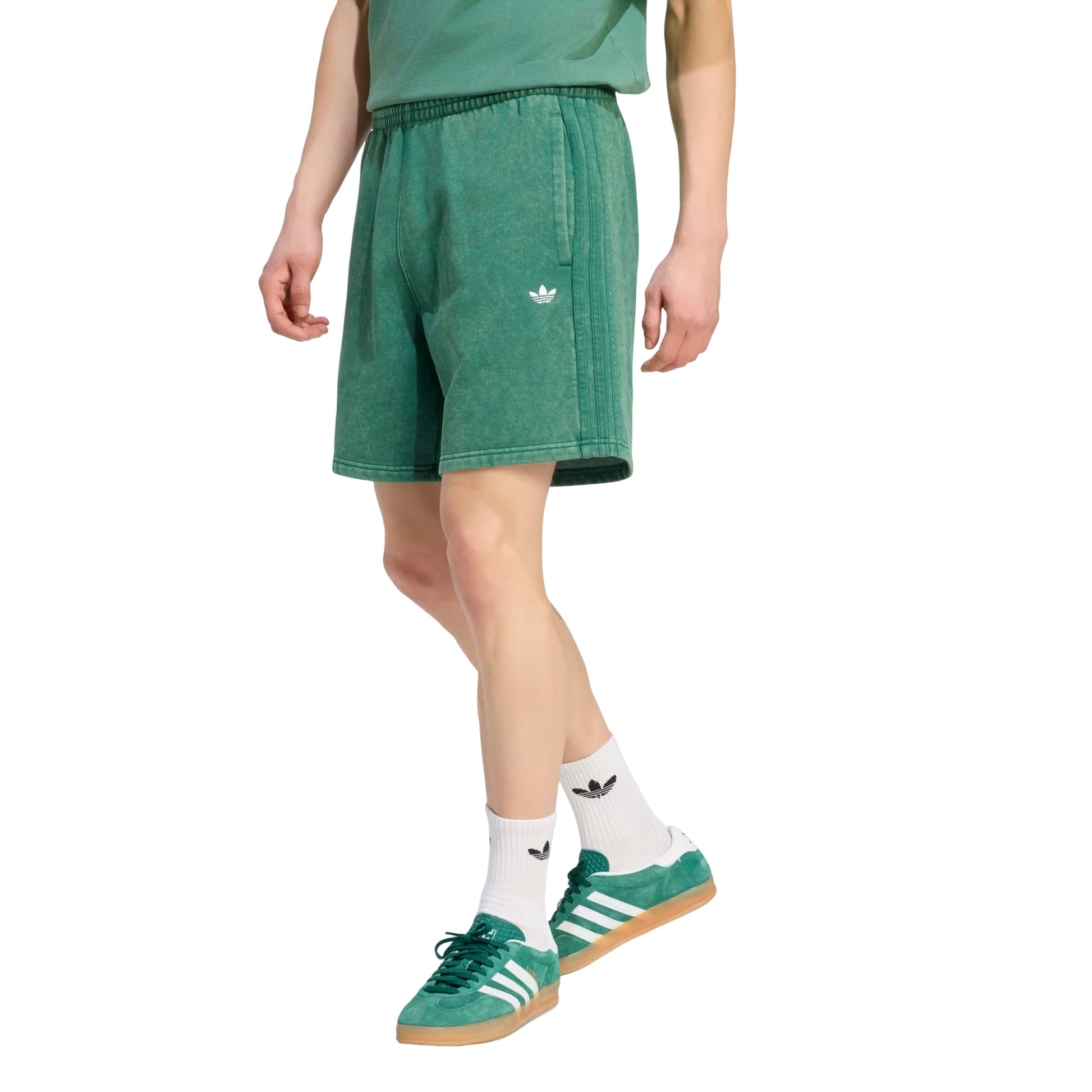 adidas Trefoil Essentials 7-Inch Fleece Shorts Asia Sizing 'Collegiate Green' KZ3834
