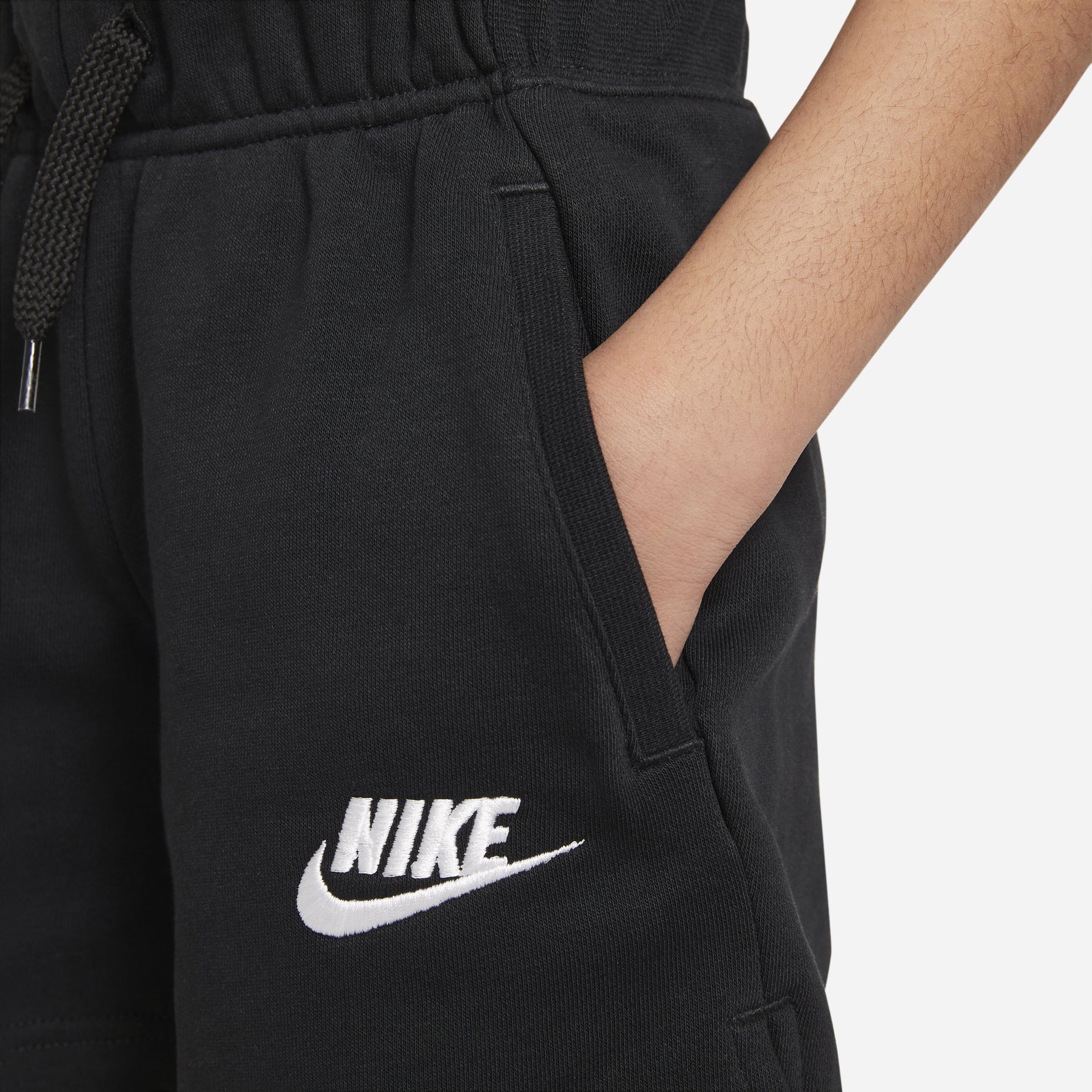 (GS) Nike Logo Printing Drawstring Lacing Sports Shorts Girls Black DA1405-010