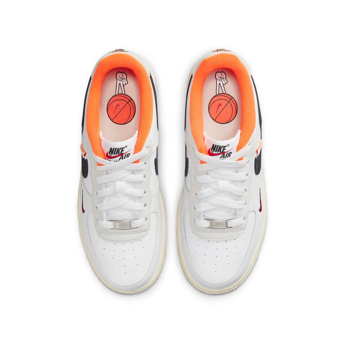 (GS) Nike Air Force 1 Low LV8 'Hoops Pack - White Total Orange' DX3361-100