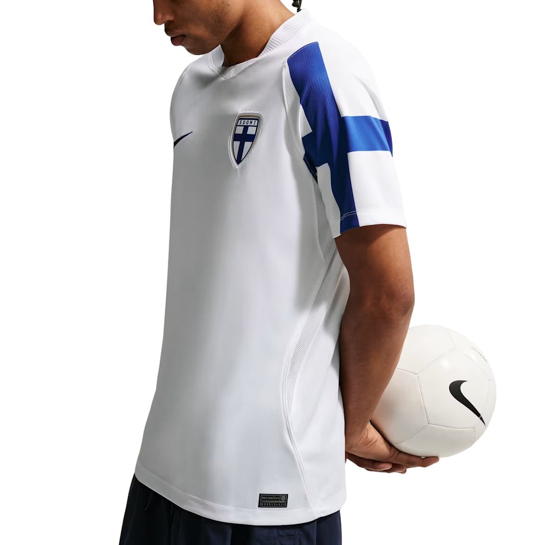 Nike Finland 2026 Stadium Home Dri-FIT Soccer Replica Jersey 'White Hyper Blue' IO4561-100