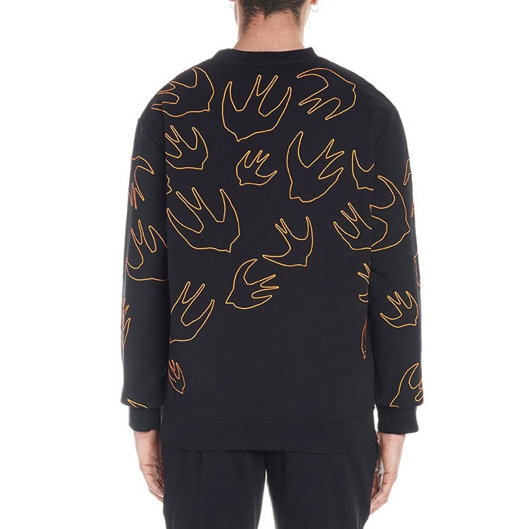 Alexander McQueen Casual Swallow Sweatshirt 'Black Orange' 415099-RNR12-1000