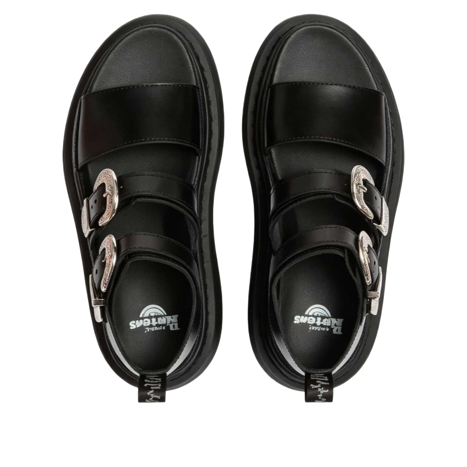 (WMNS) Dr. Martens Gryphon Quad Leather Gladiator Platform Sandals 'Black Altas' 43105001