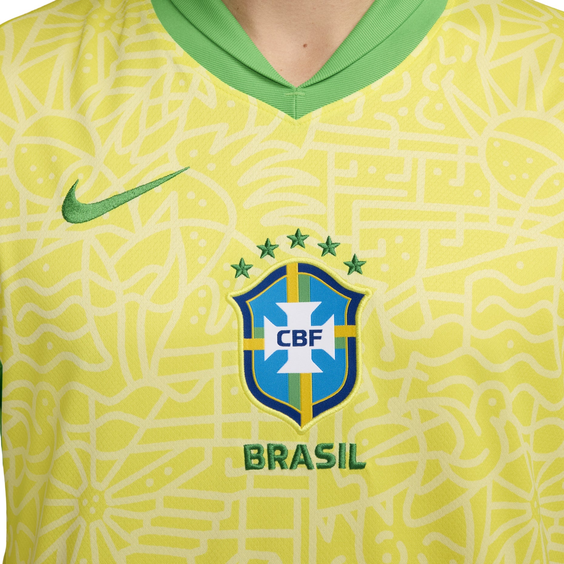 Nike Dri-FIT Soccer Brazil 2024 Stadium Home Replica Jersey 'Yellow Green' FJ4284-706