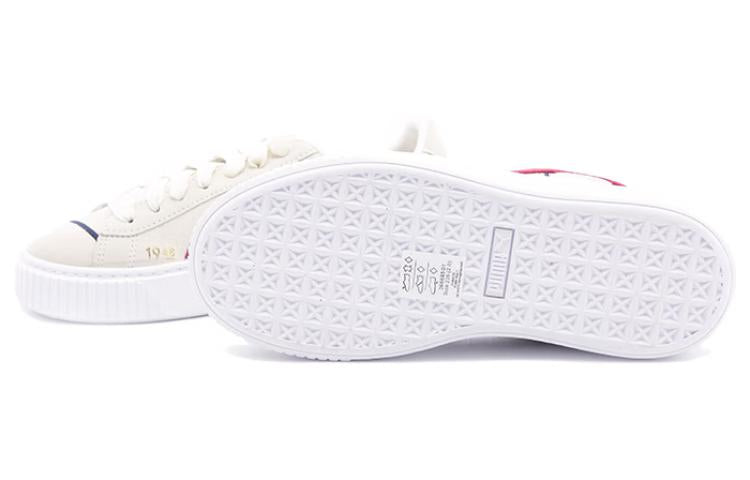 (WMNS) PUMA Suede Platform Courture 'White Red' 366685-01