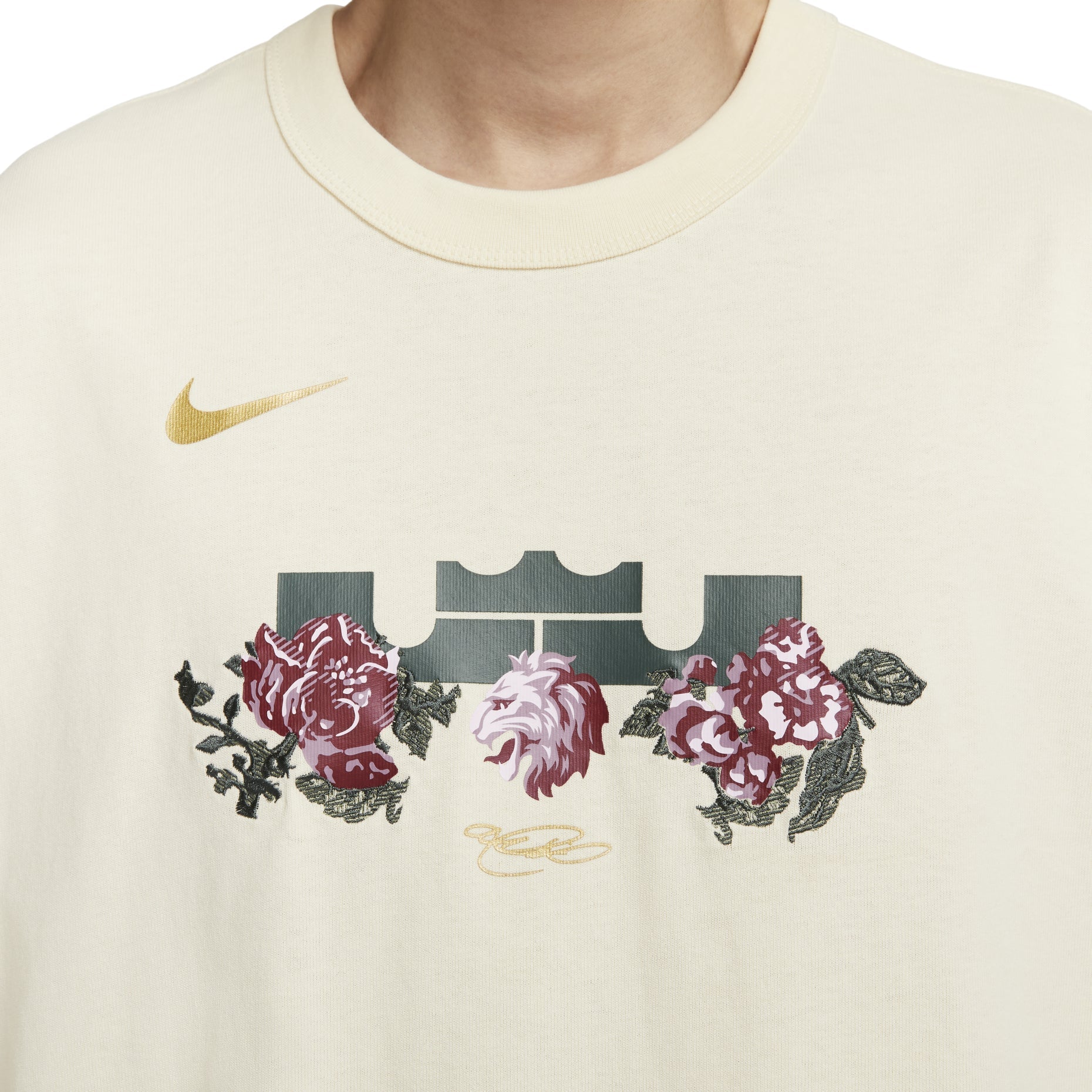 Nike LeBron Max90 Basketball T-Shirt Asia Sizing 'Coconut Milk' FZ8074-113