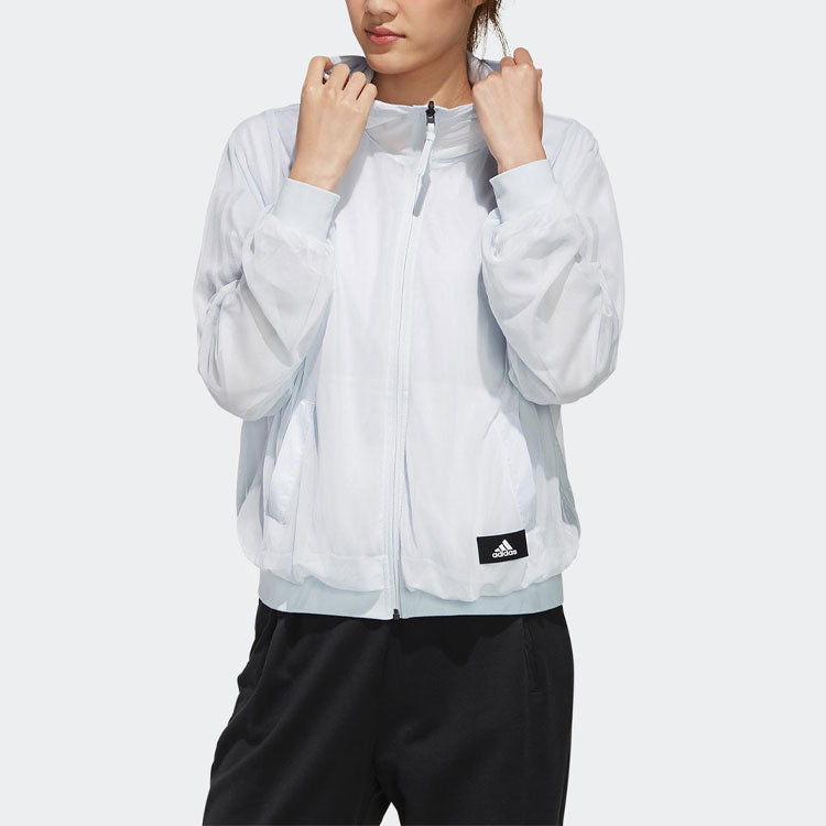 (WMNS) adidas Casual Sports Hoodie Windbreaker Jacket Blue FK3521