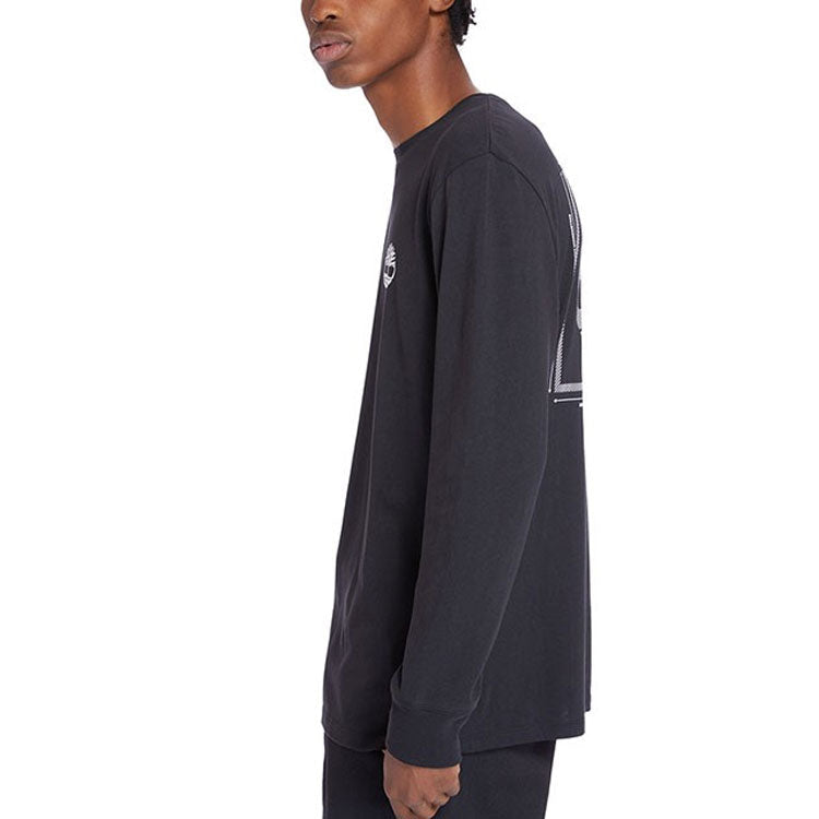 Men's Timberland Casual Printing Round Neck Long Sleeves Black A2A2Z001