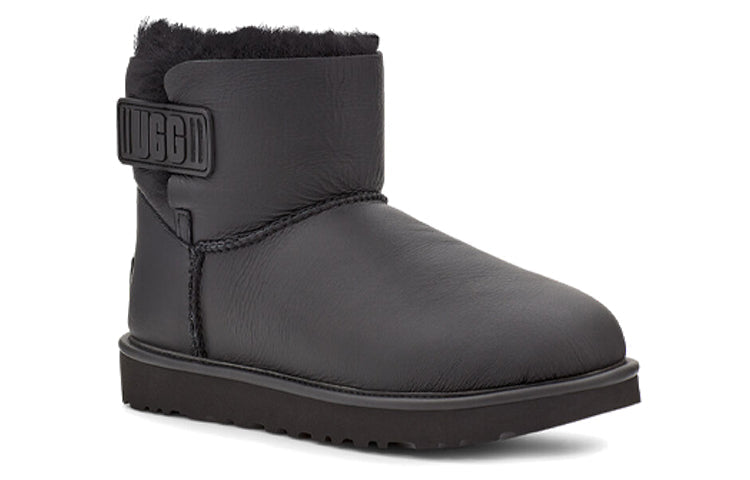 (WMNS) UGG Mini Bailey Logo Strap 'Black' 1123623-UMBL