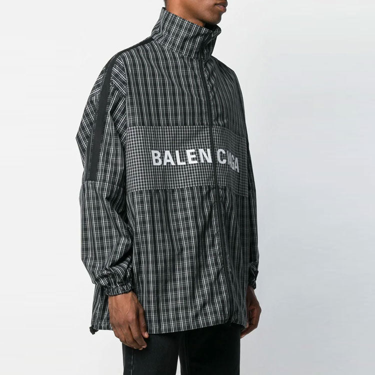 Balenciaga Checkered Nylon Track Suit Jacket 'Black' 571439TEM181070