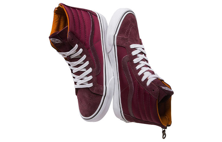 Vans SK8-HI Slim Zip Casual Skateboarding Shoes Red Wine VN0A38GROC7