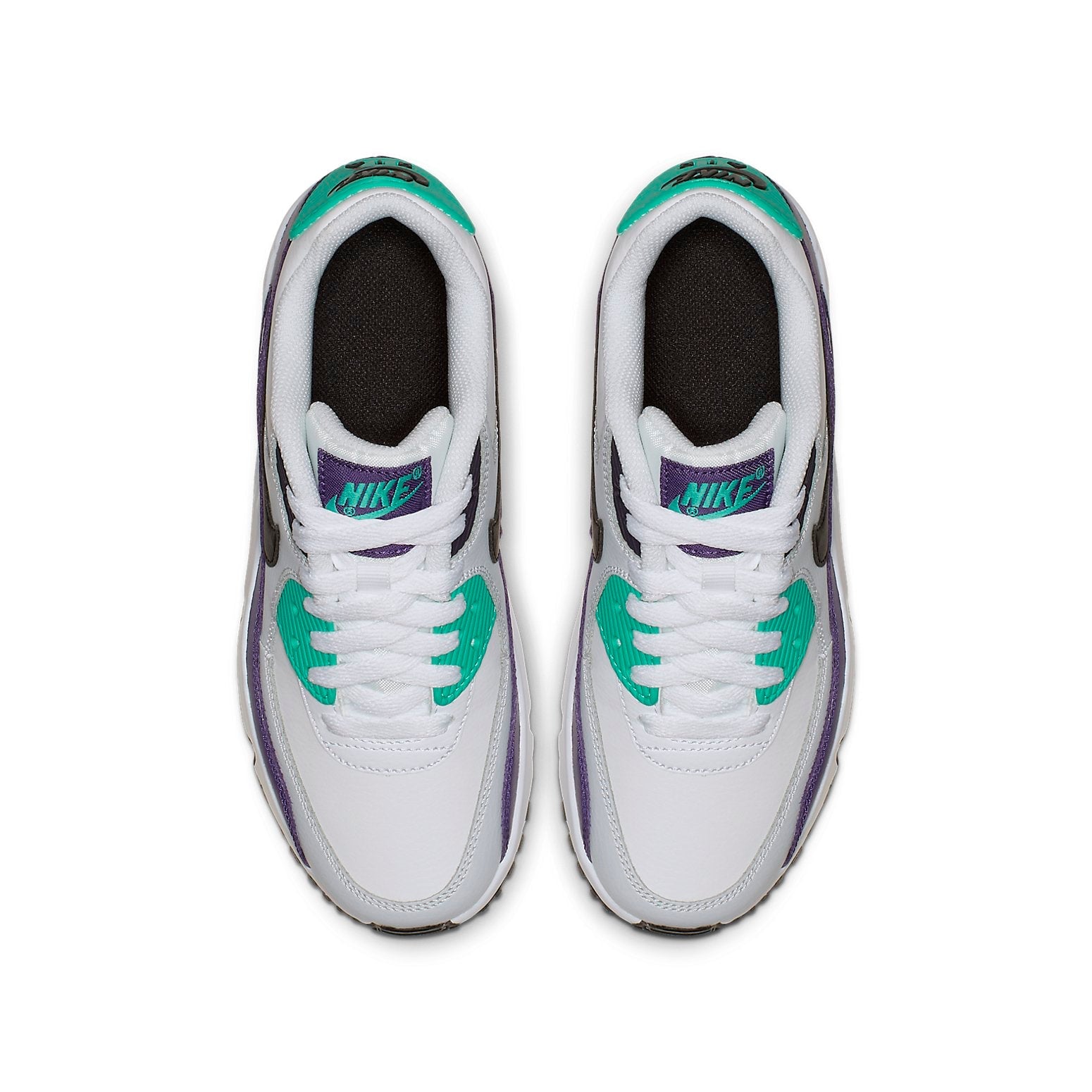 (GS) Nike Air Max 90 LTR Leather Low-Top White/Grey 833412-115