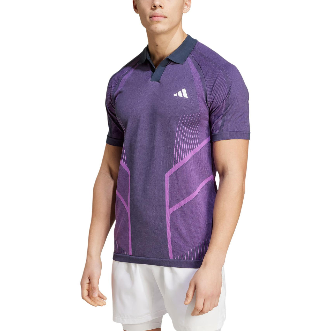 adidas Tennis Pro Seamless AEROREADY FreeLift Polo Shirt Asia Sizing 'Purple Navy' IM8894