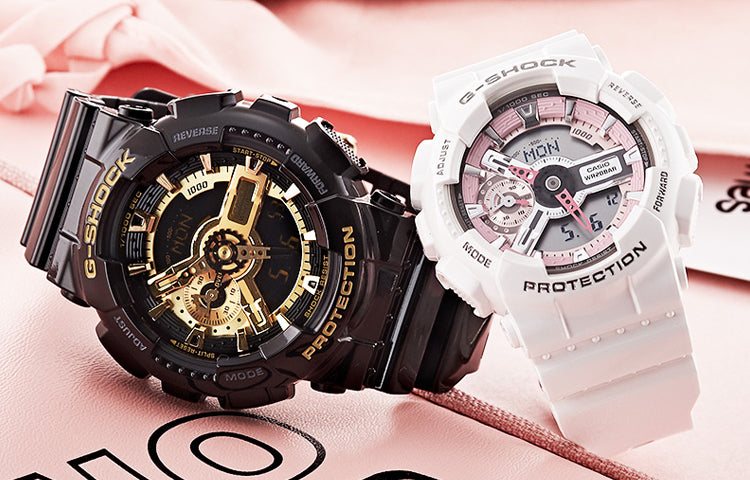 CASIO G-Shock Analog-Digital 'Black' GA-110GB-1A+GMA-S110MP-7A