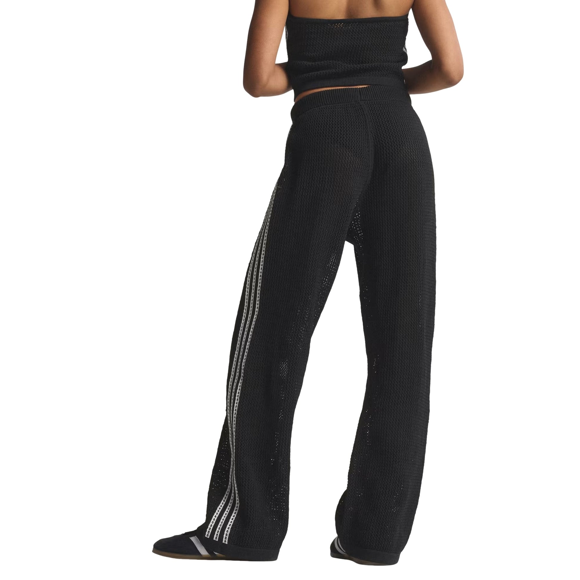 (WMNS) adidas Originals Knitted Crochet Firebird Track Pants Asia Sizing 'Black' KC6494