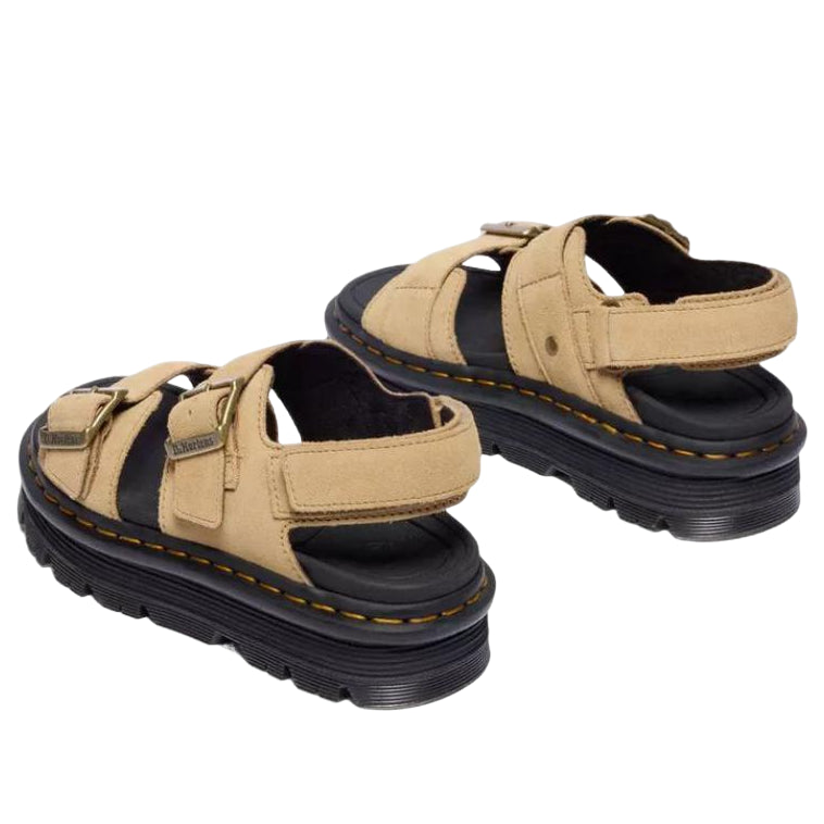 (WMNS) Dr. Martens Zebzag Suede Platform Sandals 'Savannah Tan' 42689200