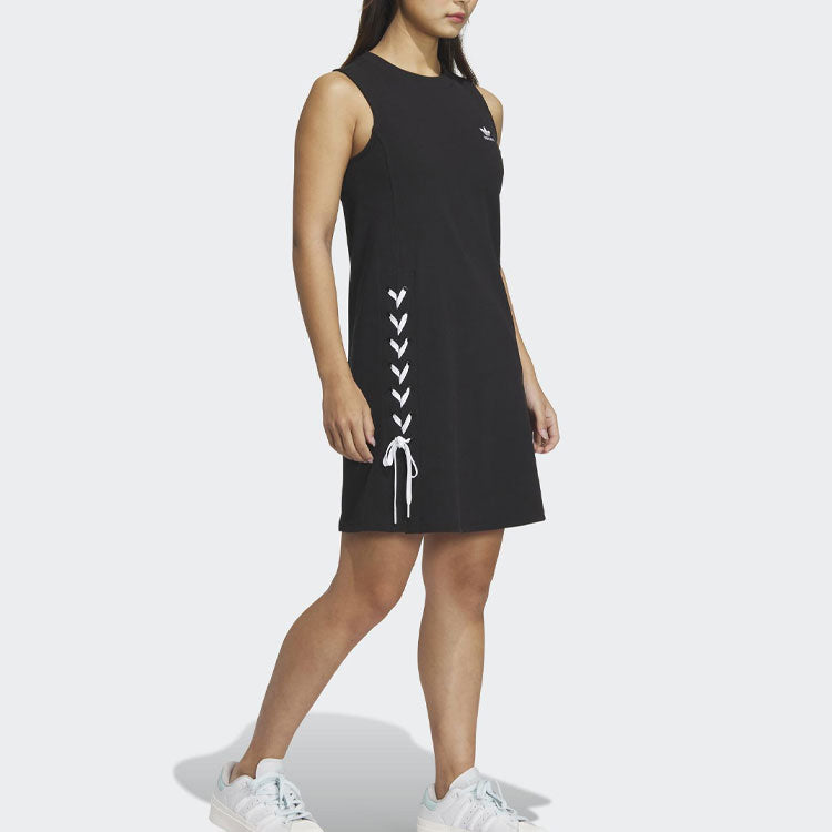 (WMNS) adidas originals Logo dress without sleeve 'Black' IP2193