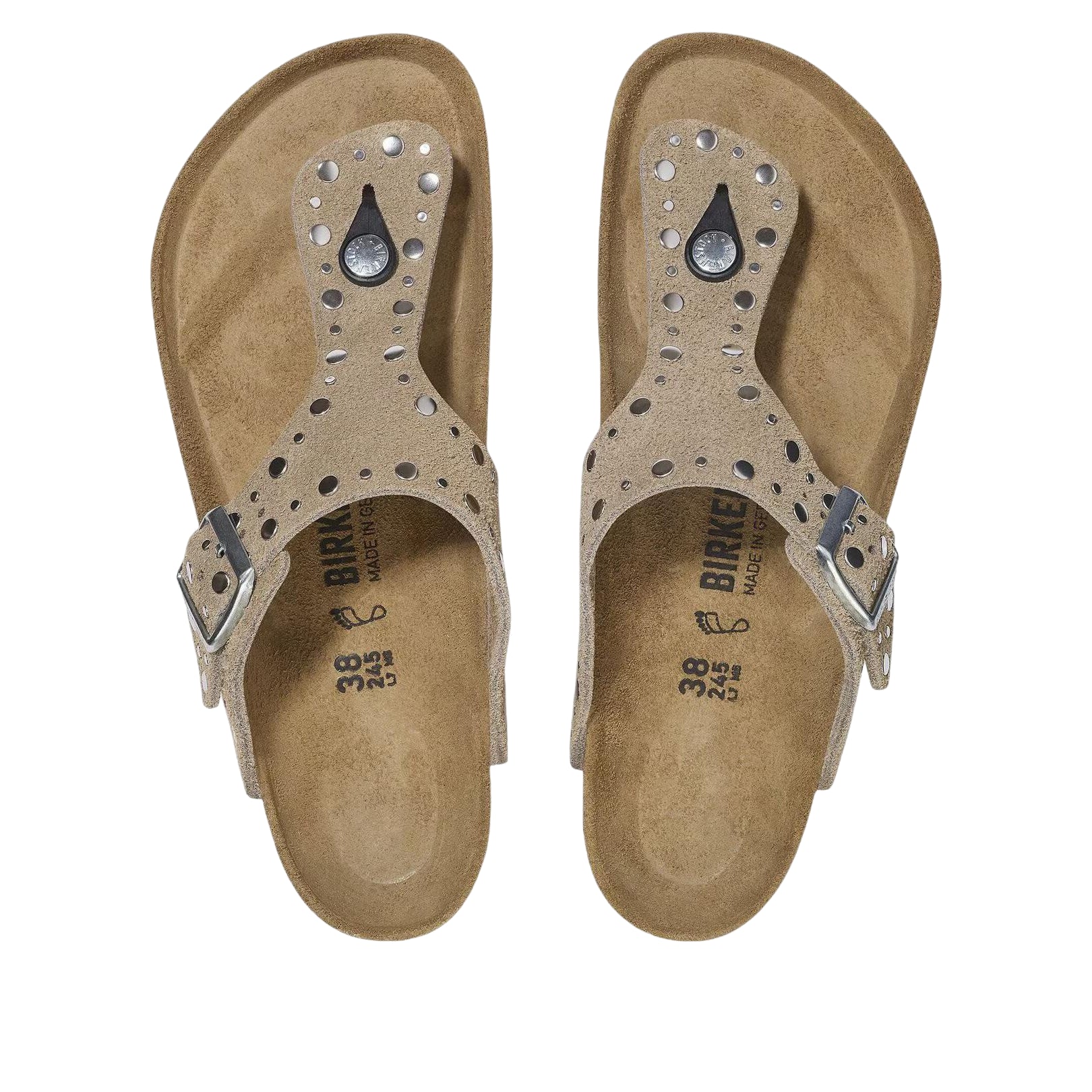 (WMNS) Birkenstock Gizeh Rivets 'Taupe' 1029388