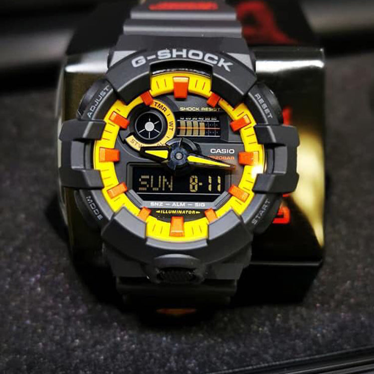 CASIO G-Shock Analog-Digital 'Black Yellow' GA-700BY-1A-PERSON