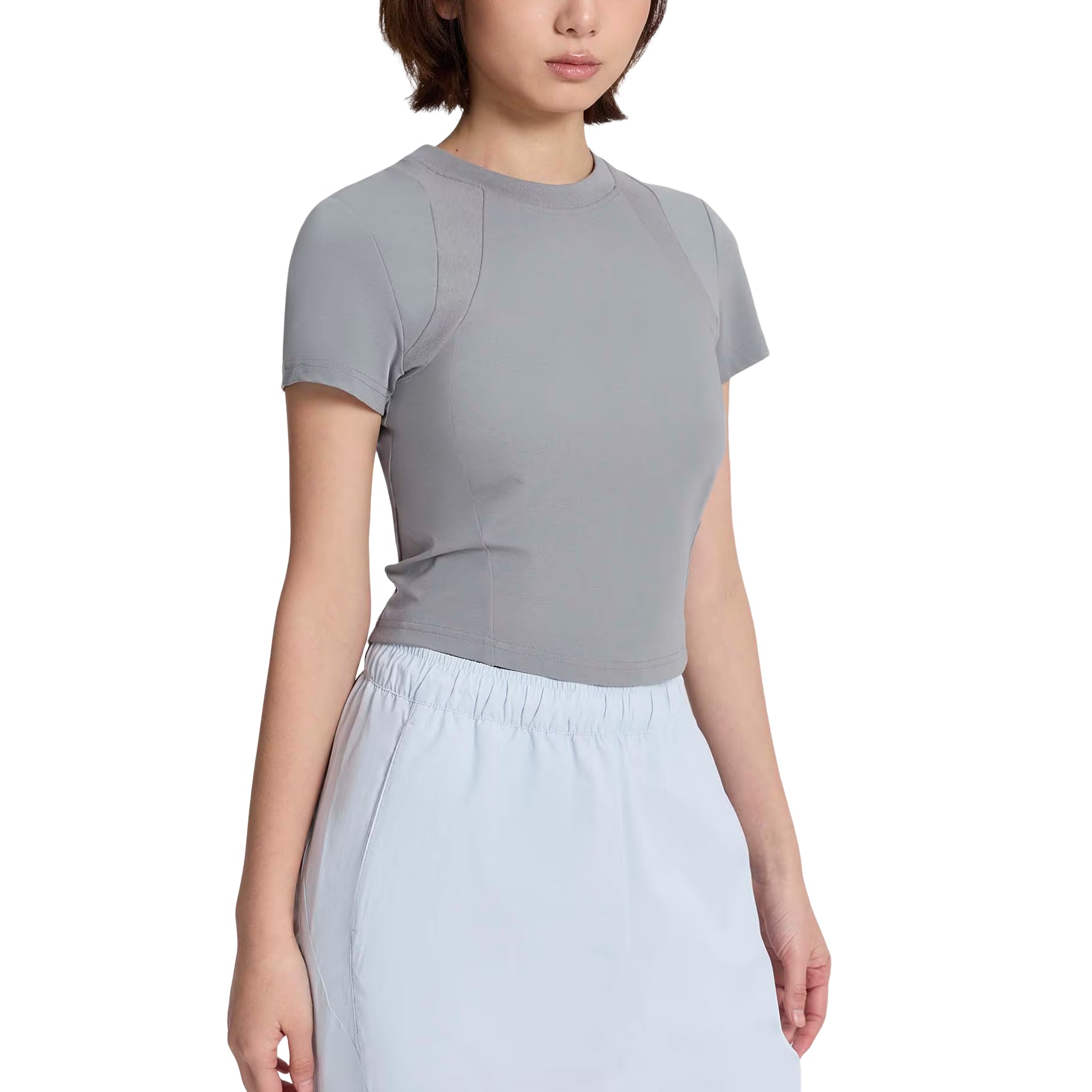 (WMNS) adidas Future Style Woven T-Shirt Asia Sizing 'Grey' KS5174