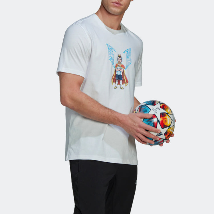 Men's adidas MESSI 3K G T Series Soccer/Football Sports Round Neck Short Sleeve White HA0902