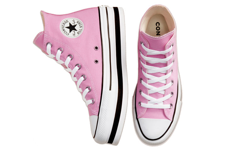 (WMNS) Converse Everyday Platform Chuck Taylor All Star Thick Sole Pink White Sneakers 'Pink Blue' 567995C