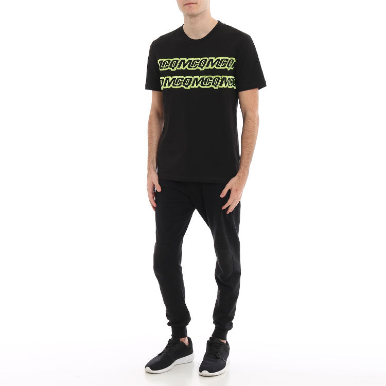 Alexander McQueen SS21 Embroidered Alphabet Logo Short Sleeve Tee 'Black Green' 277605-RNT30-1000