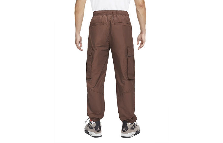 Men's Air Jordan Flight Heritage Big Pocket Cargo Woven Drawstring Casual Joggers/Pants/Trousers Light Chocolate DC7451-284