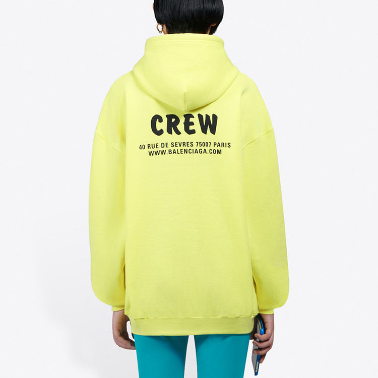 (WMNS) Balenciaga Crew Printing Hoodie Yellow 578135TIV757072
