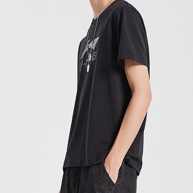 Li-Ning Sports Fashion Series Alphabet Sports Short Sleeve Black AHSQ451-2