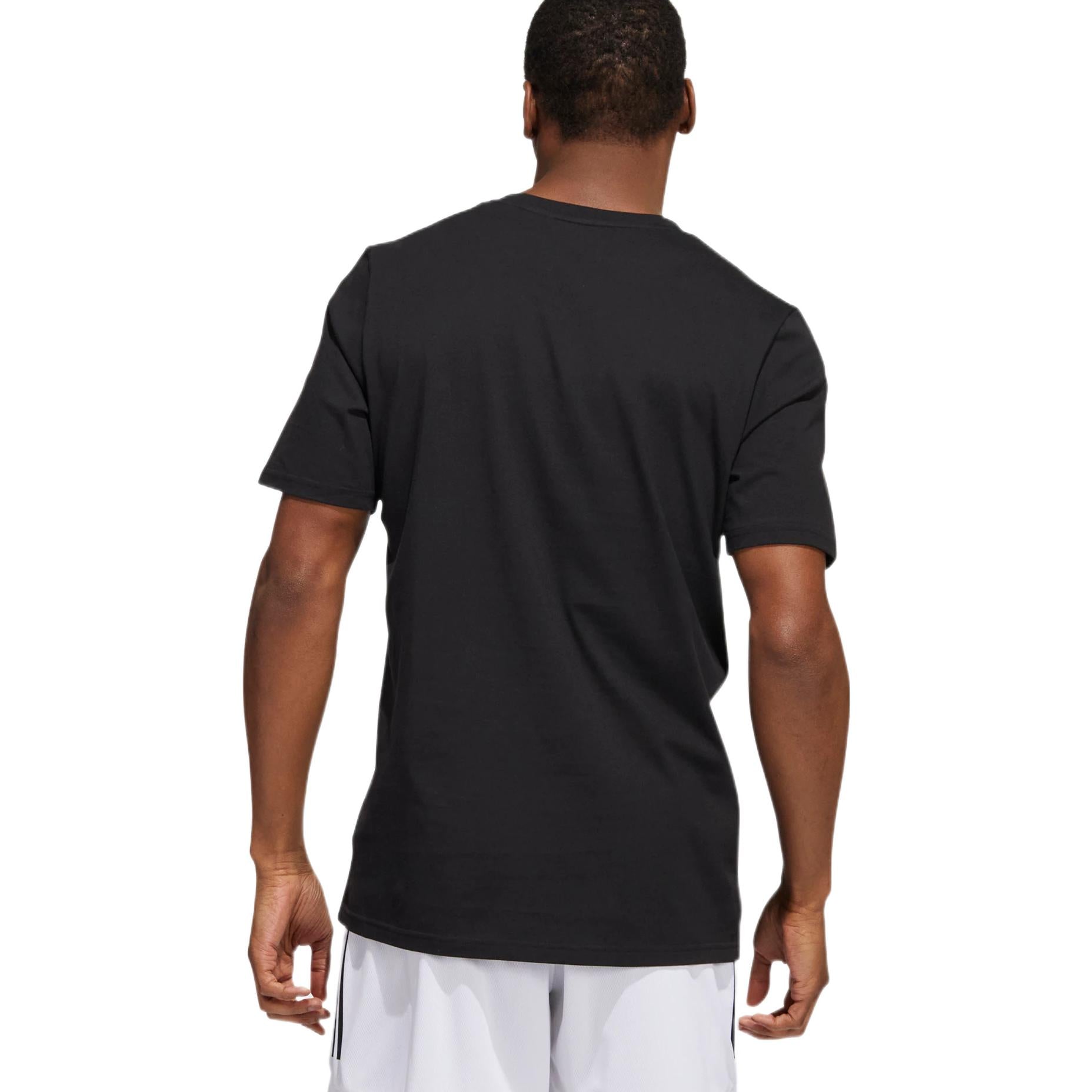 Men's adidas Cartoon Frog Basketball Sports Short Sleeve Black T-Shirt HK6723