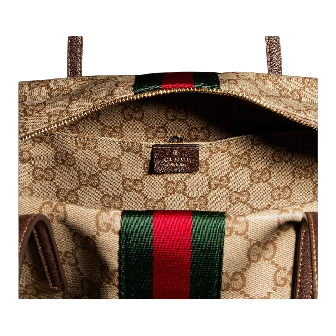 (WMNS) Gucci Melrose Medium Boston Bag 'Sand Dark Brown' 875228-FAF79-8547