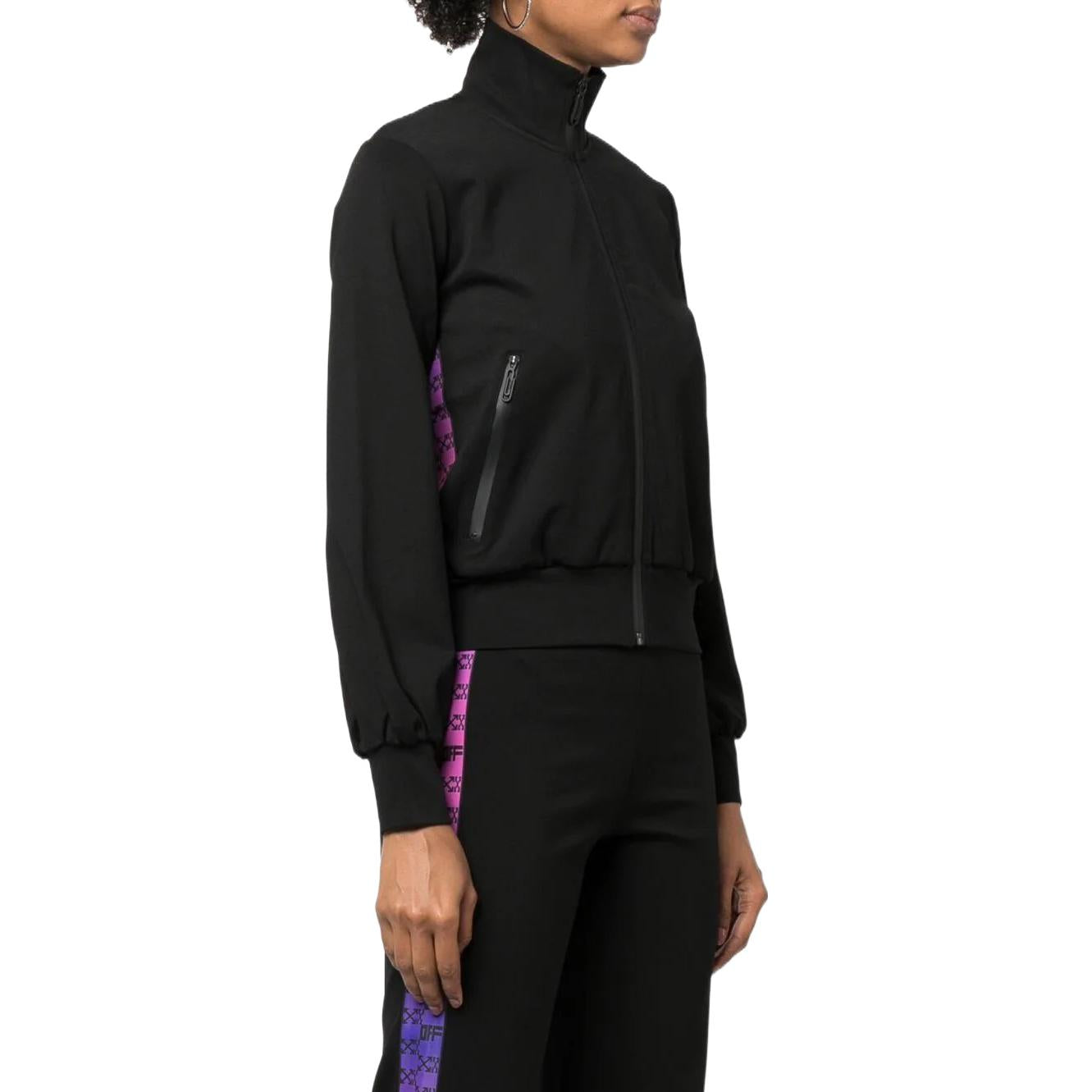 (WMNS) Off-White Monogram-Band Track Jacket 'Black' OWVL028F22JER0011000