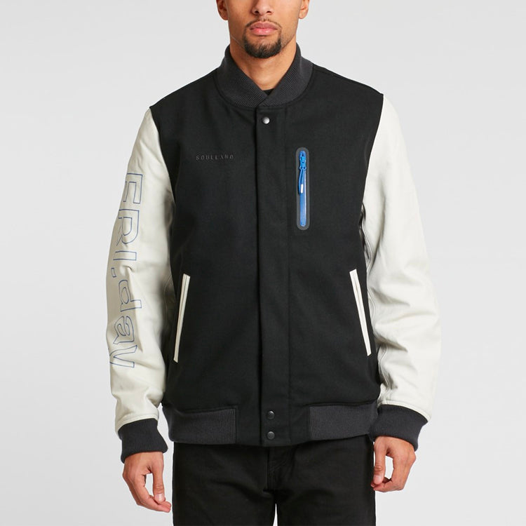 Nike x Soulland Destroyer Jacket Crossover Casual Sports Alphabet Pattern Zipper Black AA8722-011