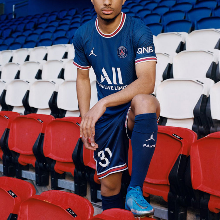 Air Jordan Paris Saint-Germain Stadium 21/22 Home Jersey 'Navy Blue' CV7903-411