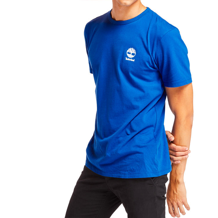 Men's Timberland SS20 Logo Printing Short Sleeve Blue A22RP454
