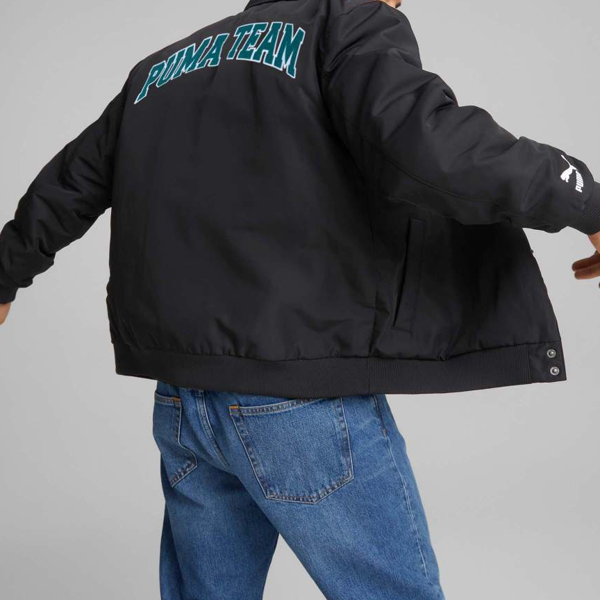 PUMA Team Bomber Button Down Jacket 'Black' 539272-01