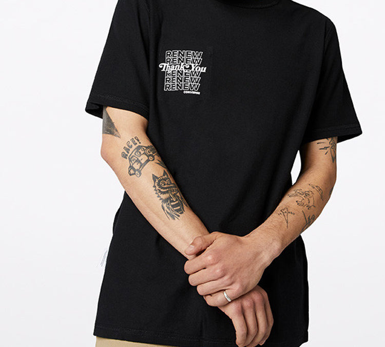 Men's Converse Renew reversible Printing Short Sleeve Black 10019650-001