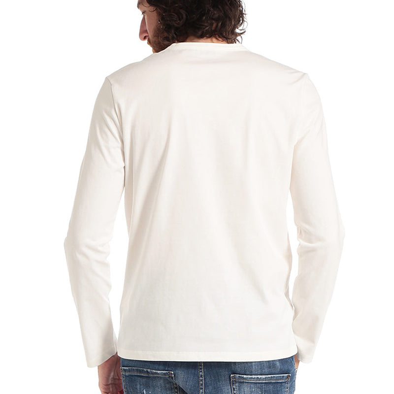 Moncler Chest Logo Long Sleeve Crewneck For Men White 0918D701208390T034