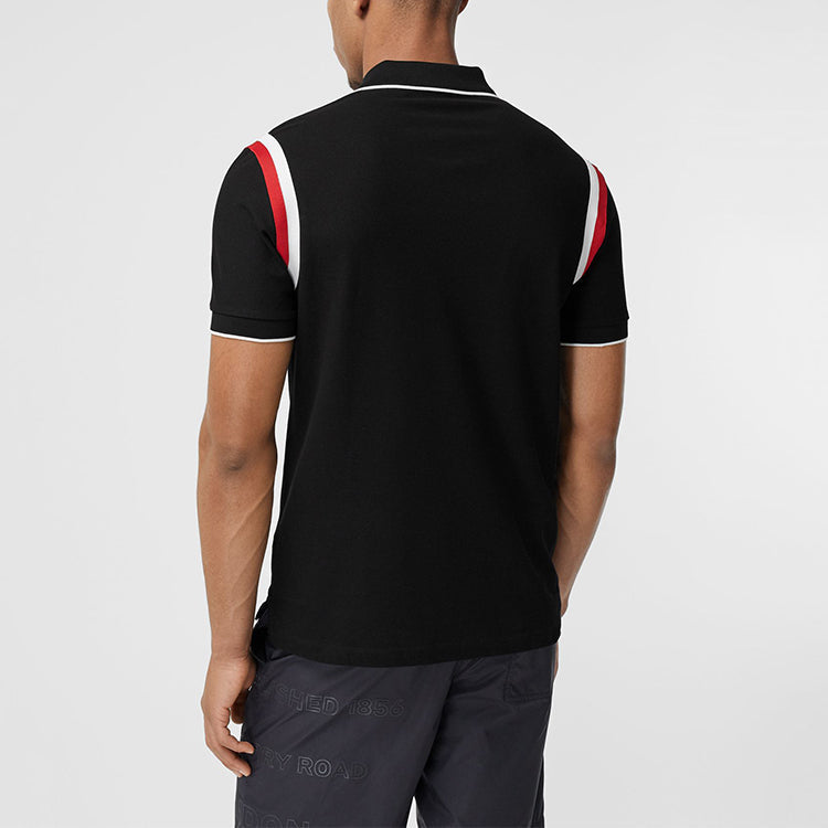 Men's Burberry SS21 Pattern Cotton Polo Shirt Black 80354081