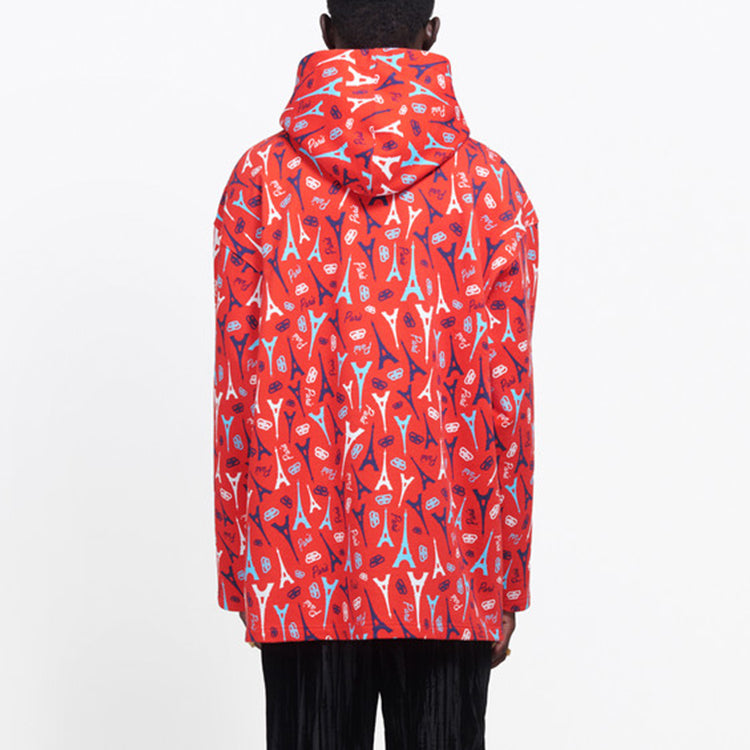 Balenciaga All Over Interlocked BB Hoodie 'Red' 594576THV676400