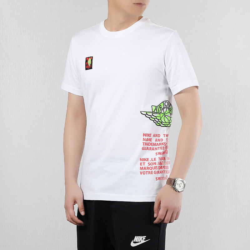 Air Jordan Label Sports short sleeve Men White AQ3847-100