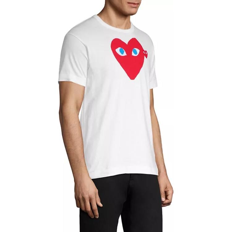 COMME des GARCONS PLAY SS25 Blue Eyes Red Heart T-Shirt 'White' AX-T086-051-1