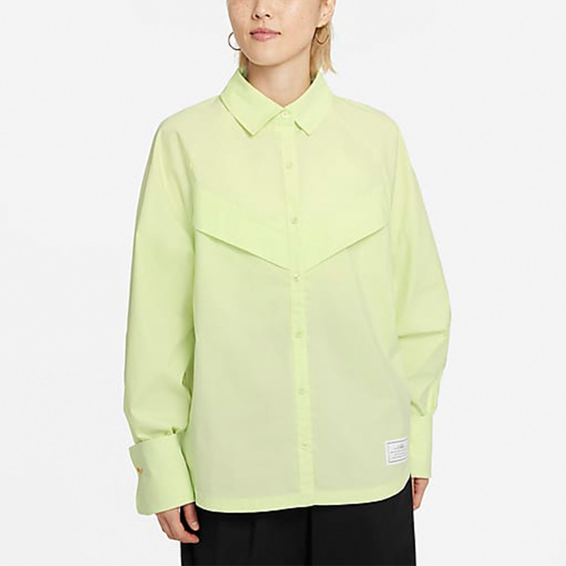 (WMNS) Nike Sportswear Icn Clsh Wvn Ls Top Causual Sports Ventilate Long Sleeve Shirt Green Yellow DD5051-303