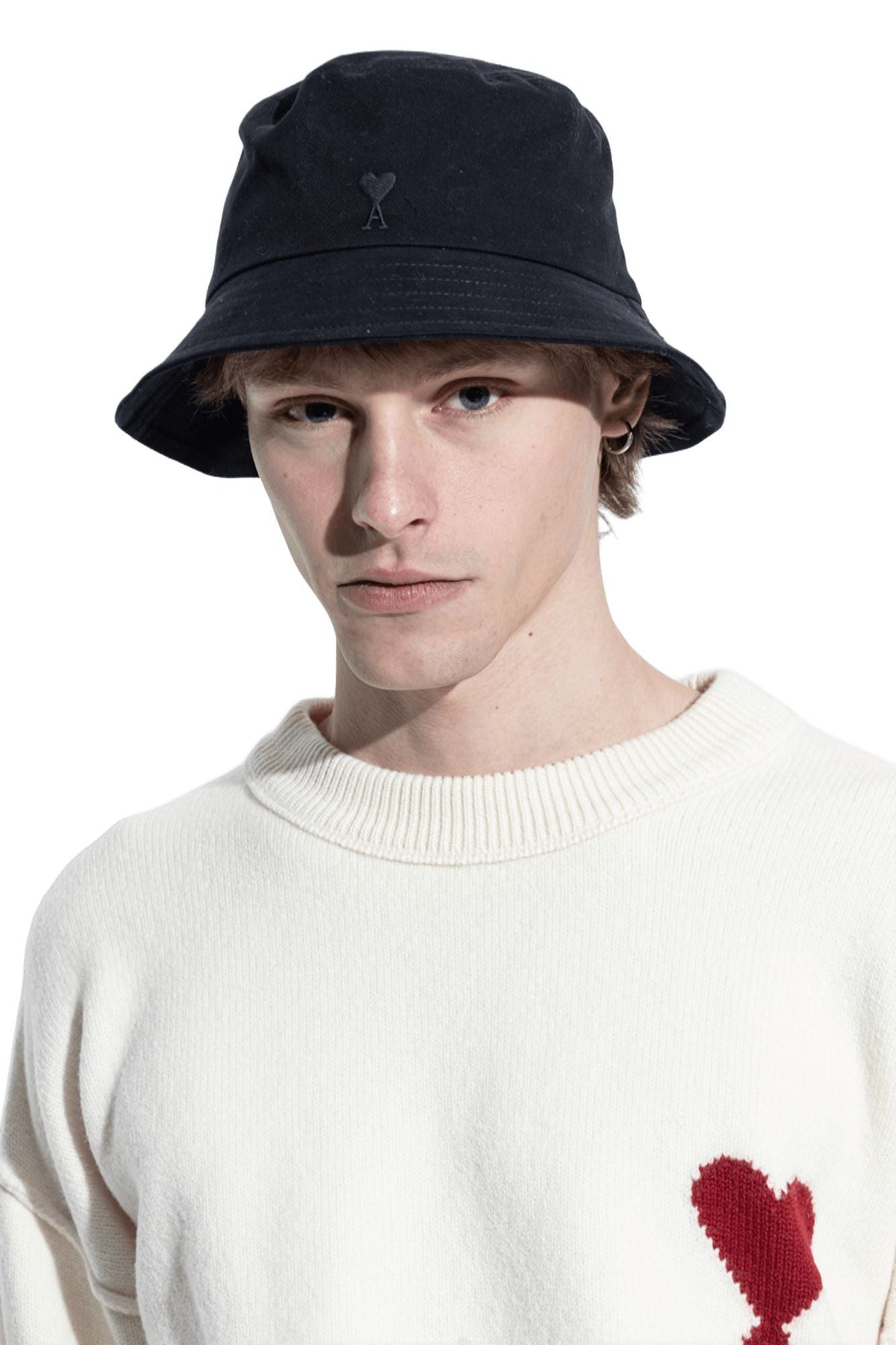 AMI SS26 Alexandre Mattiussi Black Ami De Coeur Bucket Hat 'Black' UHA666-AW0041-001