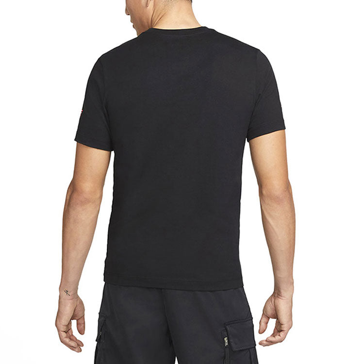 Men's Air Jordan Alphabet Printing Round Neck Short Sleeve Black T-Shirt DV5539-010