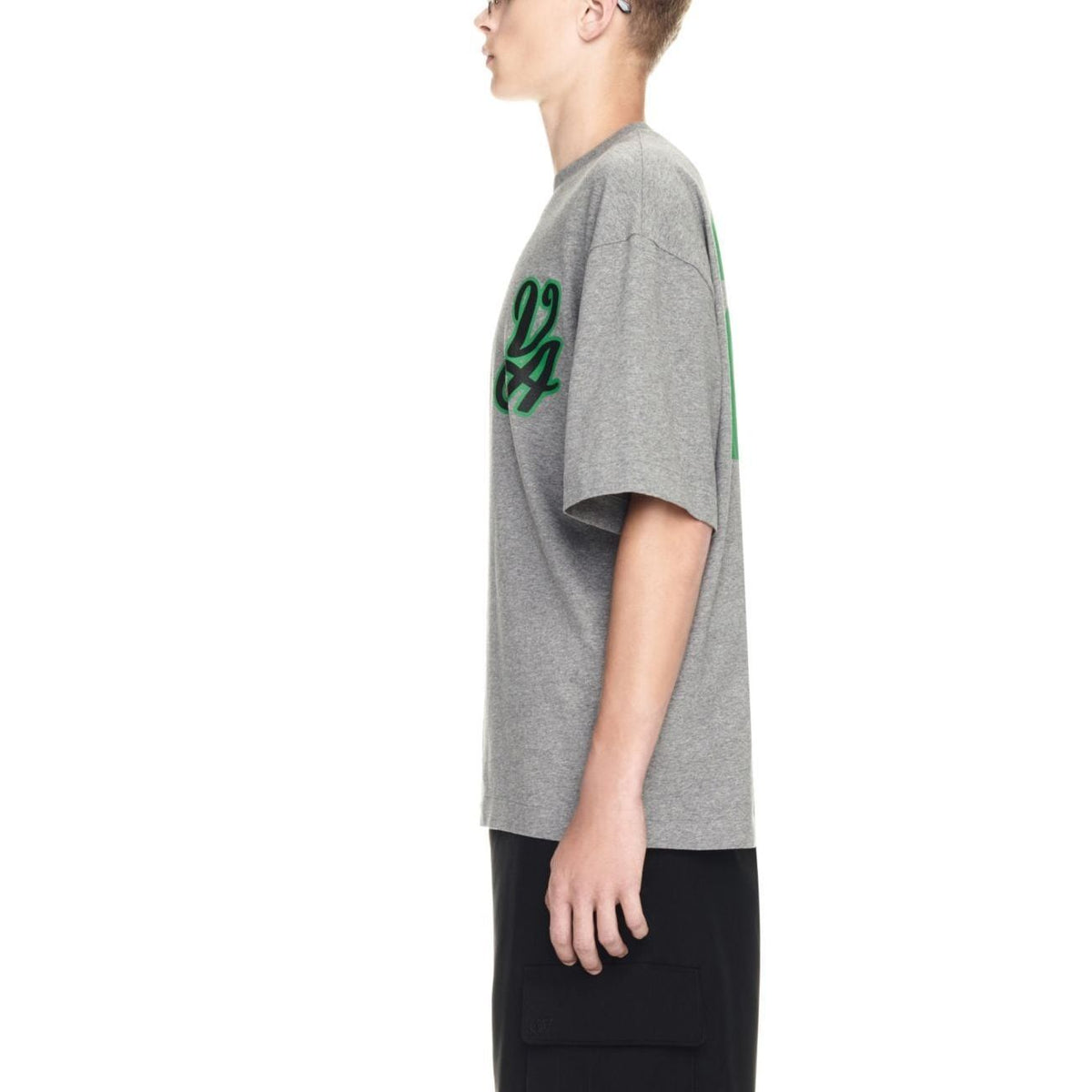 OFF-WHITE 23 Varsity Skate Short-Sleeve Tee 'Melange Grey' OMAA120S24JER0110655