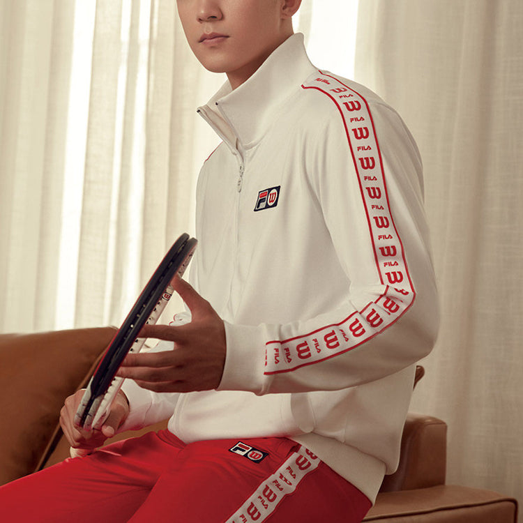 Yellow FILA x Wilson Stripe Knit Jacket White A11M033501F-WT